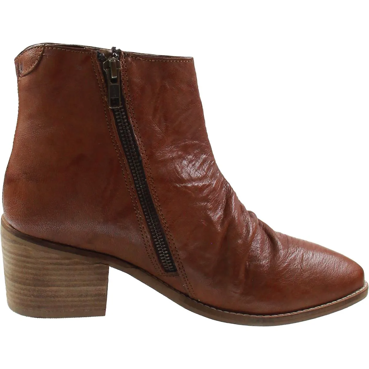 Hellina Womens Gathered Leather Ankle Boots