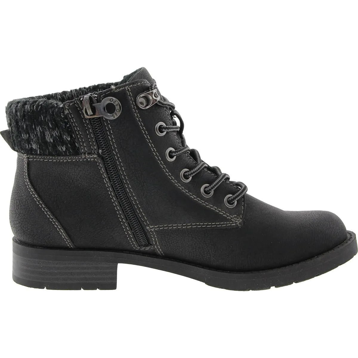 Honey Womens Knit Nubuck Combat & Lace-Up Boots