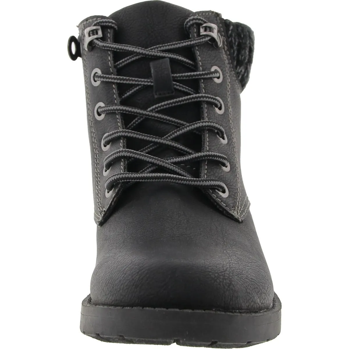 Honey Womens Knit Nubuck Combat & Lace-Up Boots