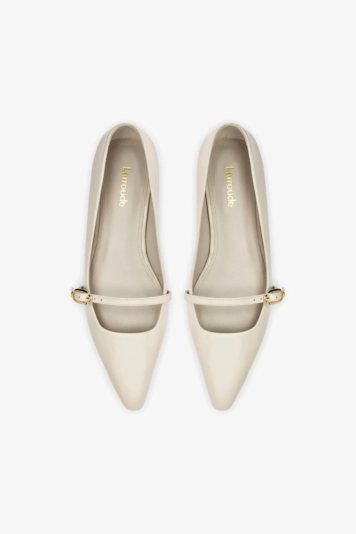 Irene Flat In Mushroom Grey Leather