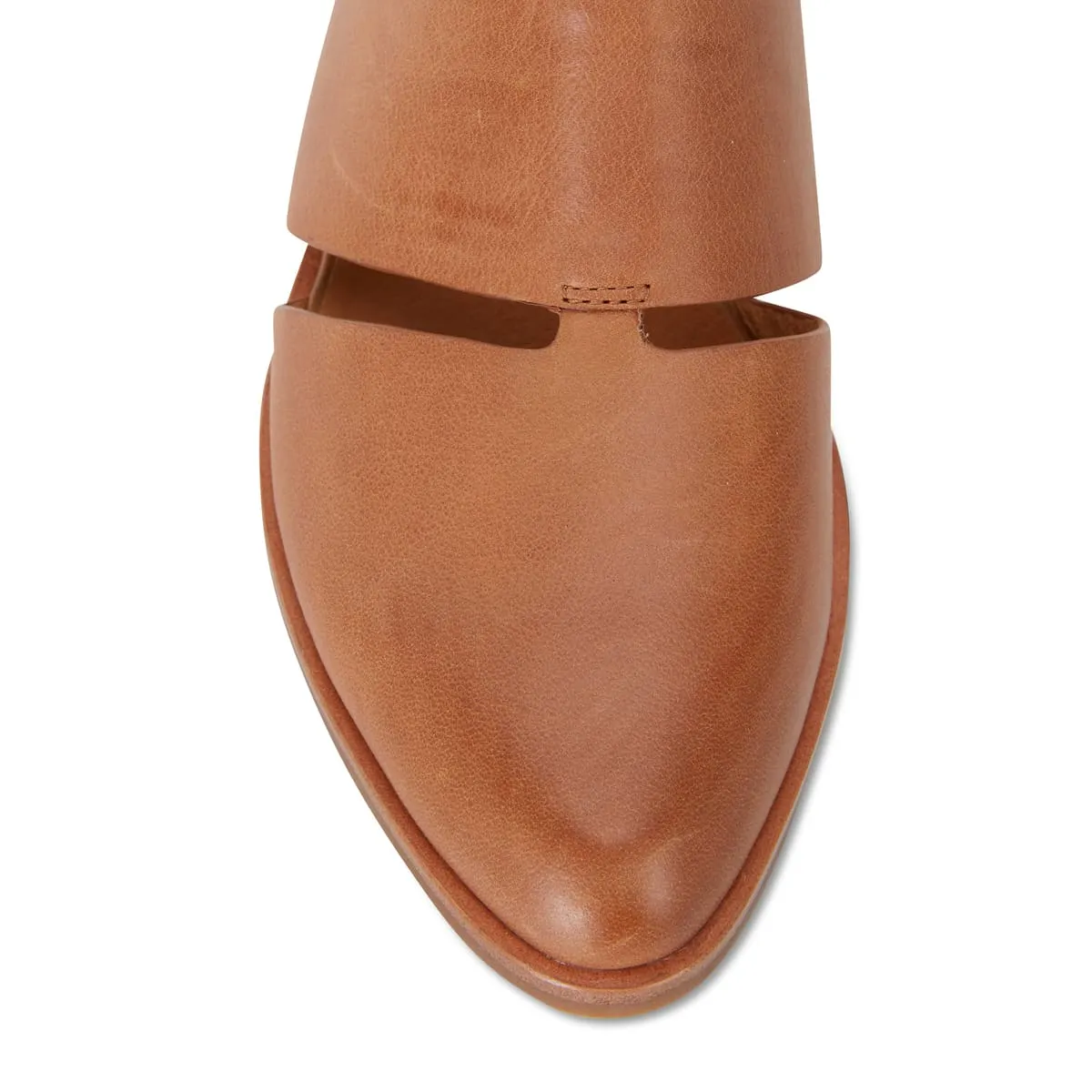 Jocelyn Flat in Tan Leather