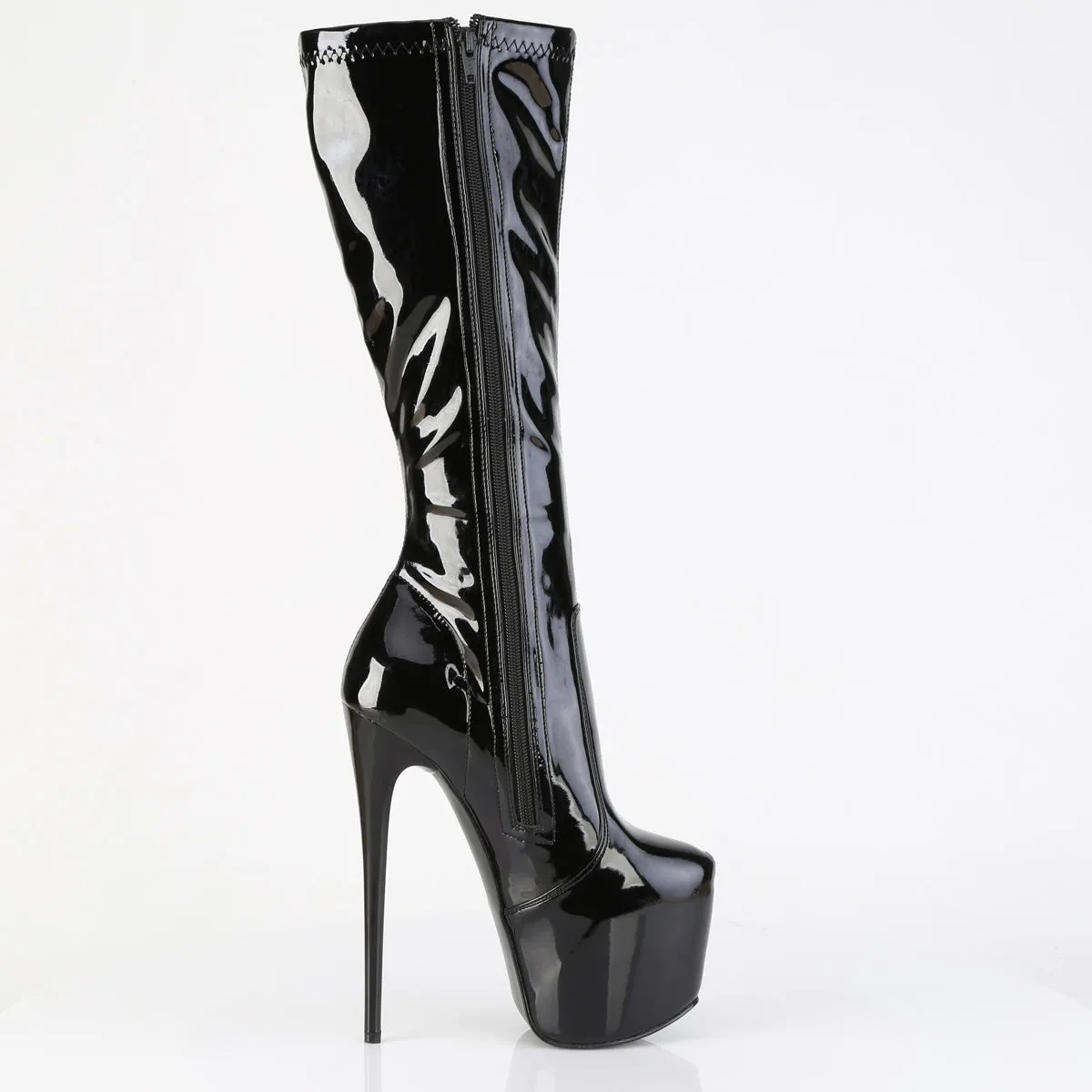 JUBILANT-2000 Black Stretch Pat Platform Shoes