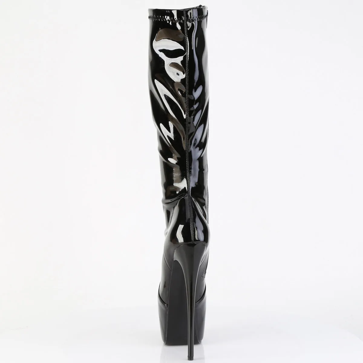 JUBILANT-2000 Black Stretch Pat Platform Shoes