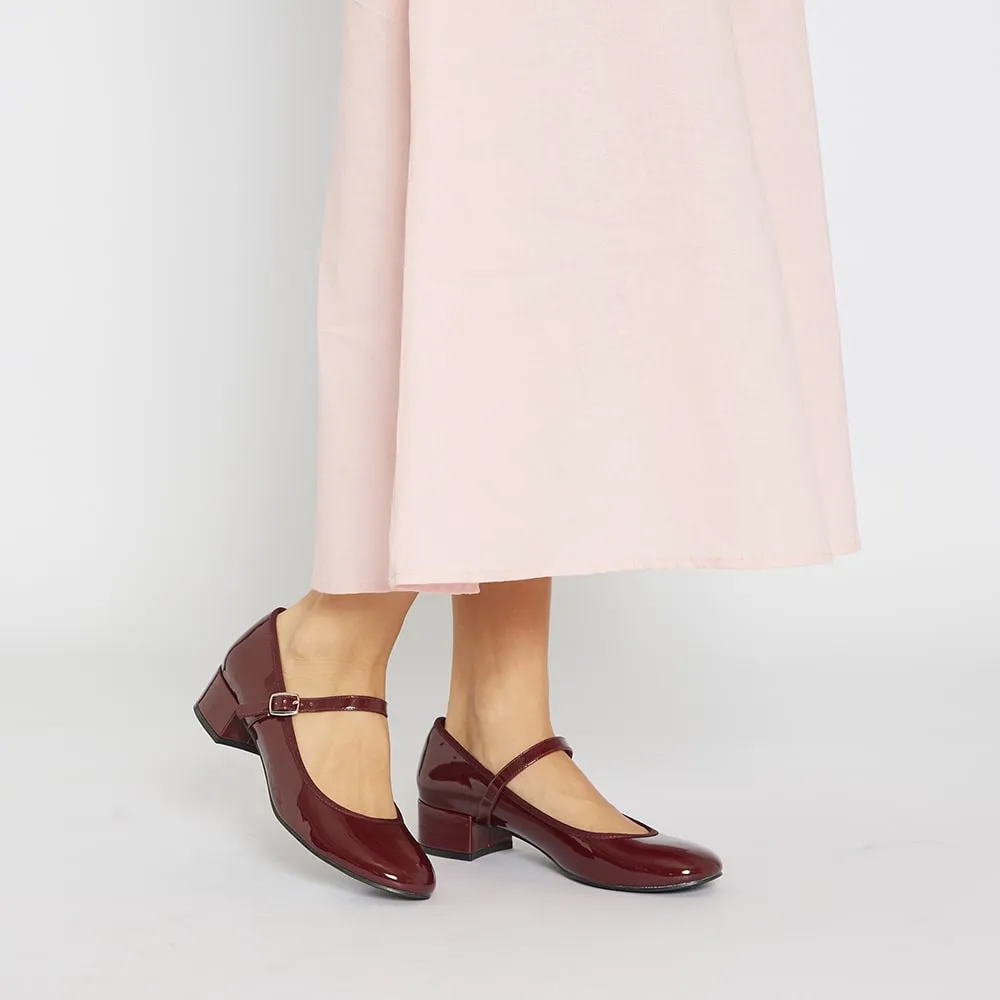 Juliet Heel in Cherry Patent