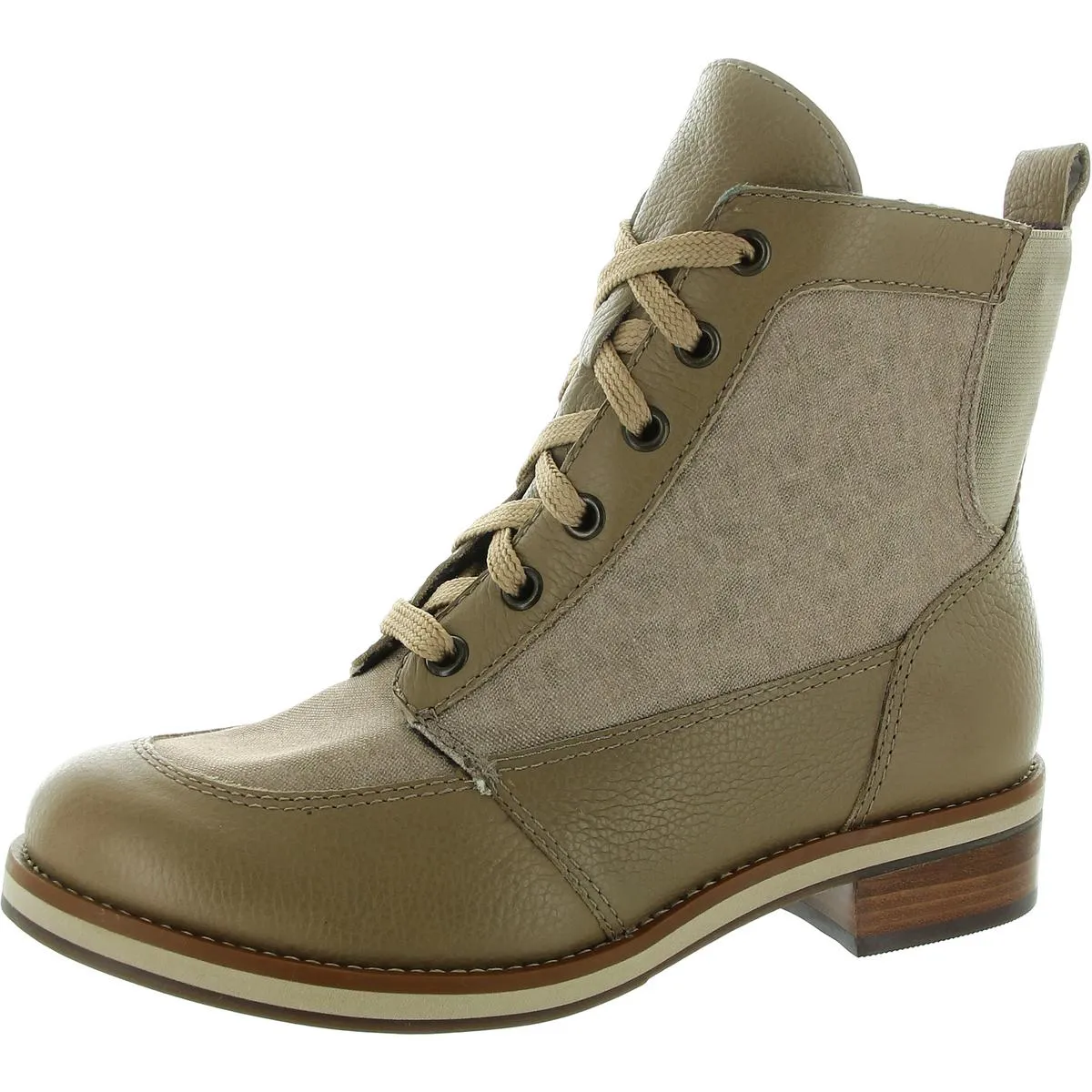 Knox Womens Zipper Leather Combat & Lace-Up Boots