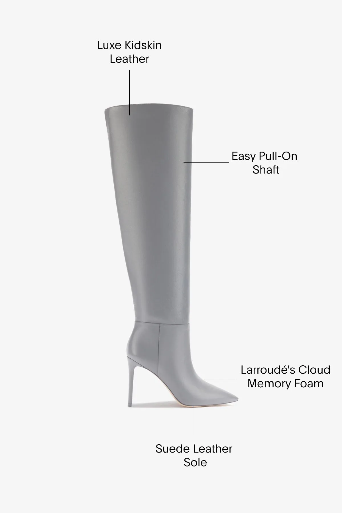 Larroud x Jennifer Fisher Boot In Cement Grey Leather