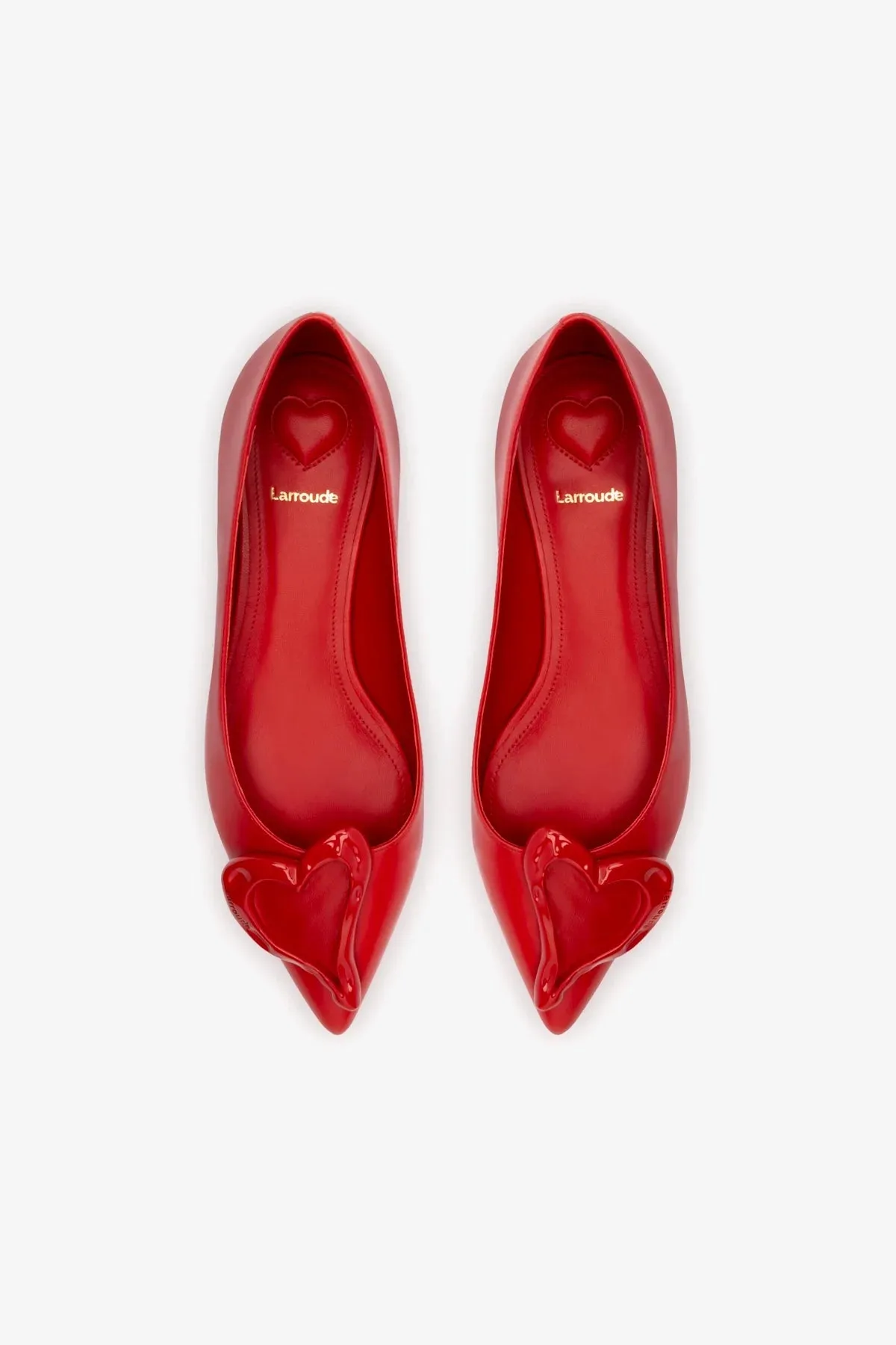 Lee Amore Flat In Scarlet Leather