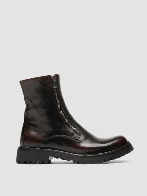 LORAINE 026 - Dark Burgundy Zipped Boots