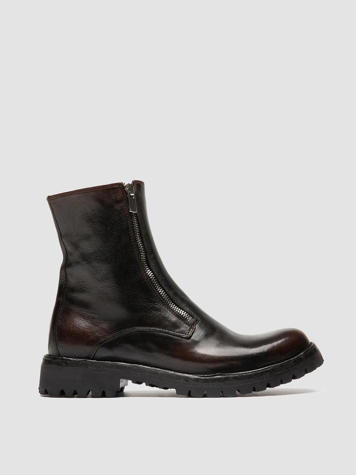 LORAINE 026 - Dark Burgundy Zipped Boots