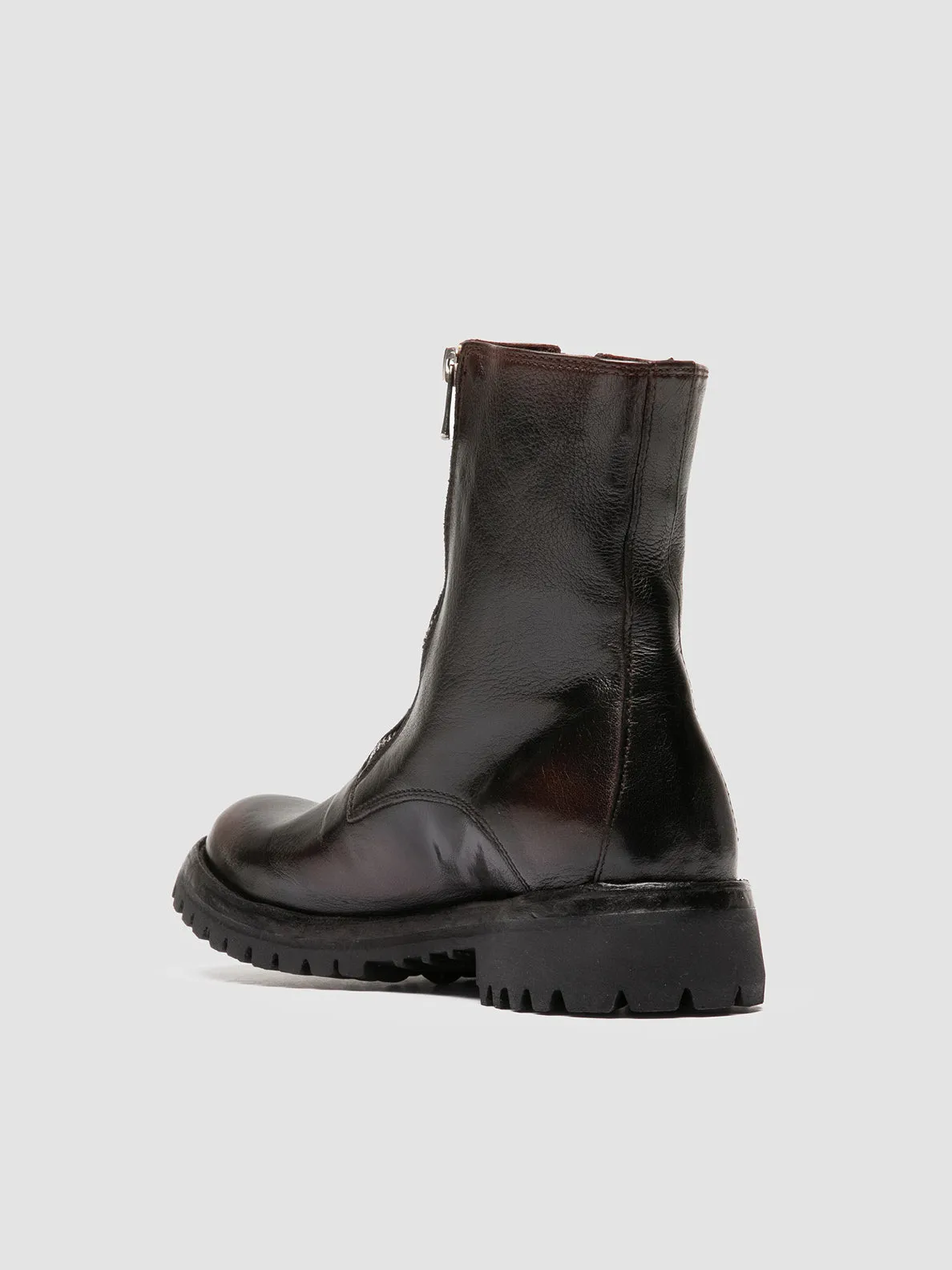 LORAINE 026 - Dark Burgundy Zipped Boots