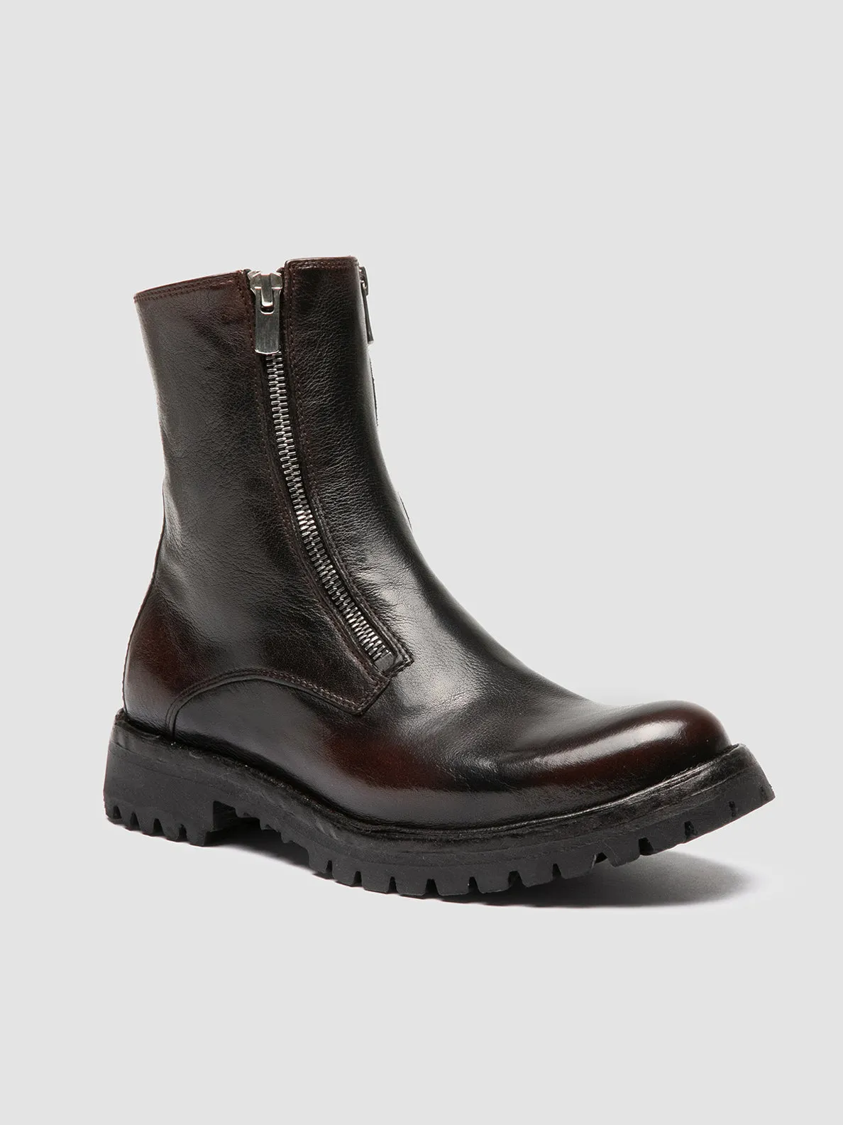 LORAINE 026 - Dark Burgundy Zipped Boots