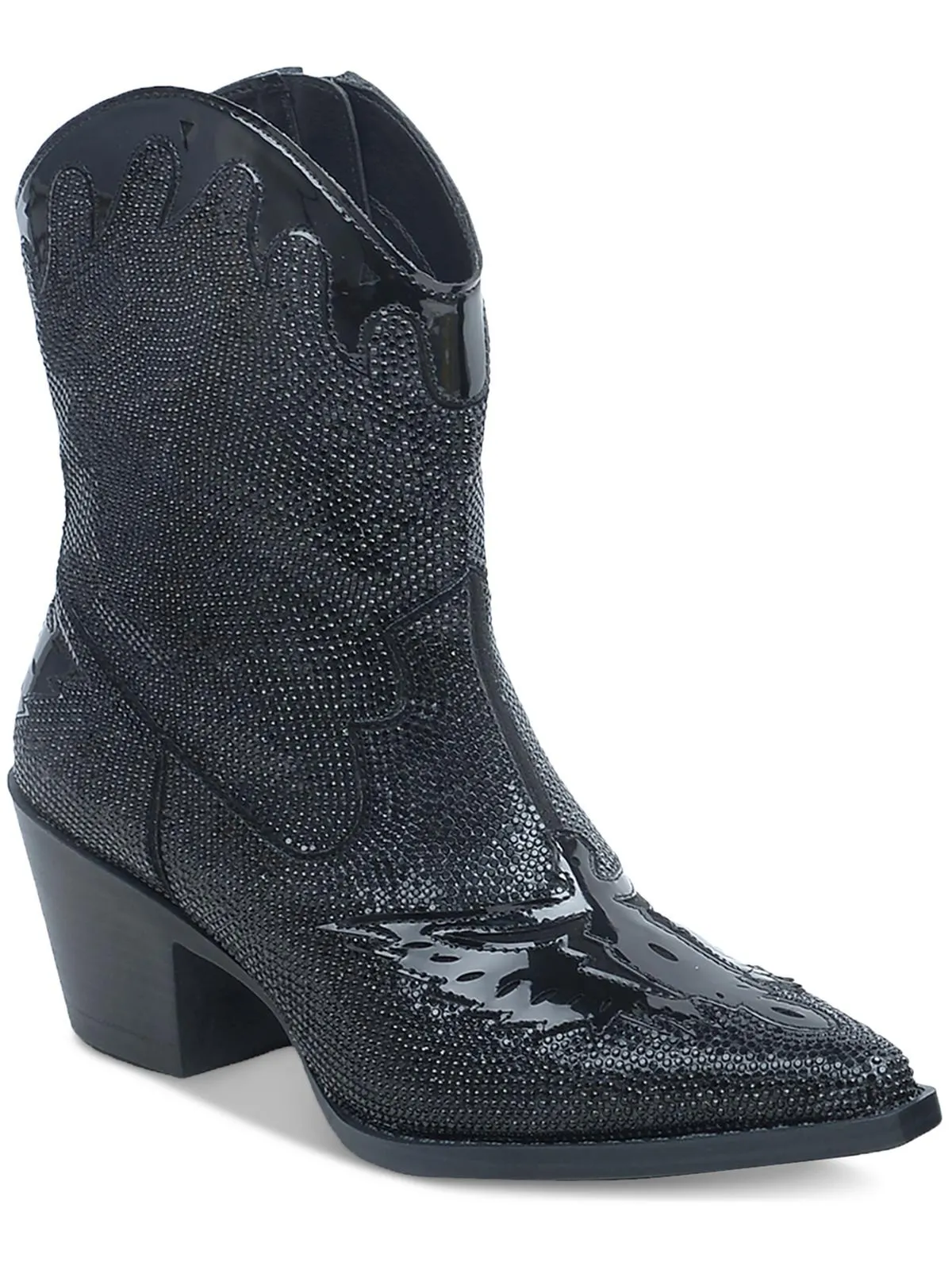 Lourdez Womens Faux Leather Embellished Cowboy, Western Boots