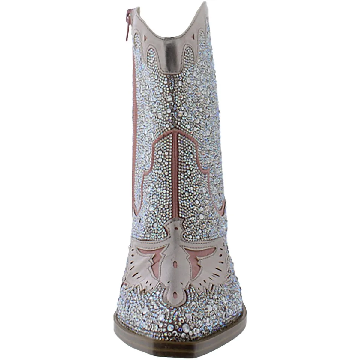 Lourdez Womens Faux Leather Embellished Cowboy, Western Boots