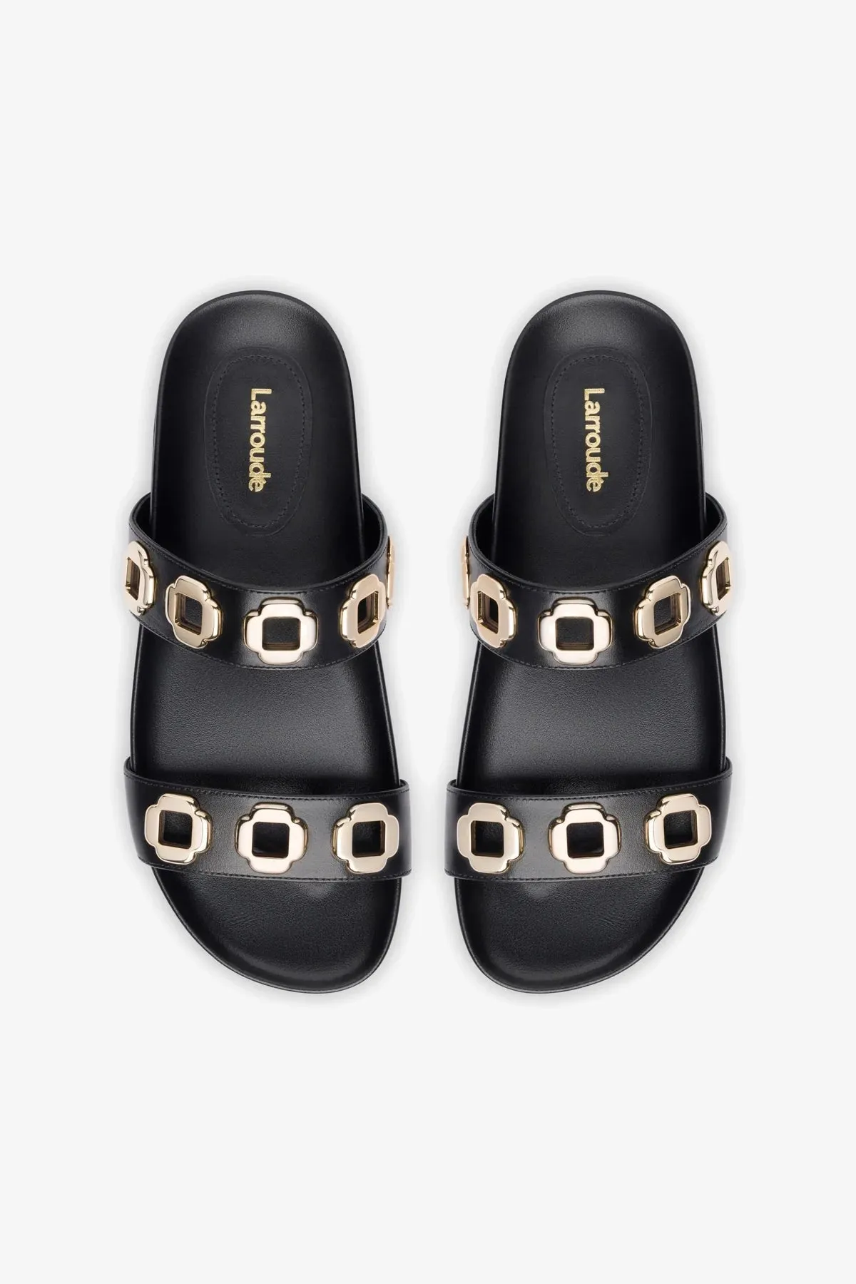 Milan Slide In Black Leather