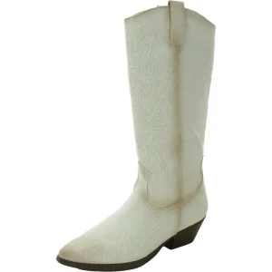Morghan Womens Distressed Faux Leather Cowboy, Western Boots