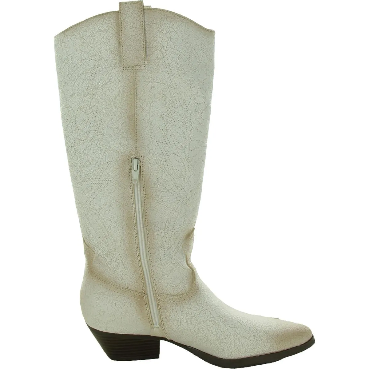 Morghan Womens Distressed Faux Leather Cowboy, Western Boots