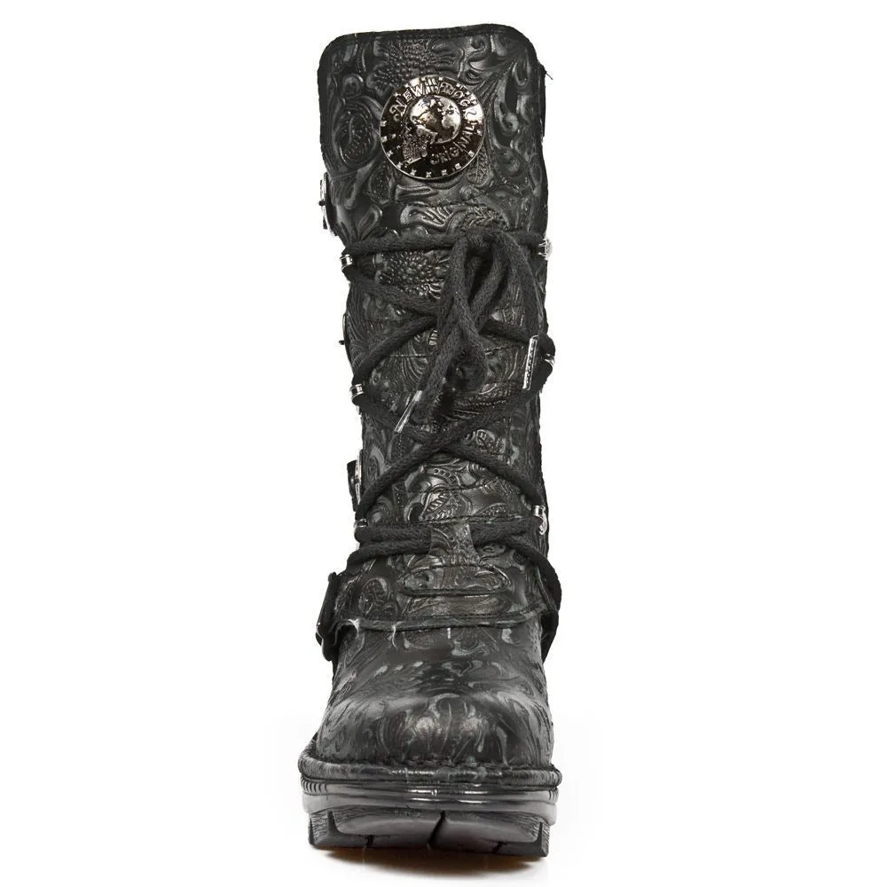 New Rock Ladies Floral Gothic Leather Boots- NEOTR005-S25