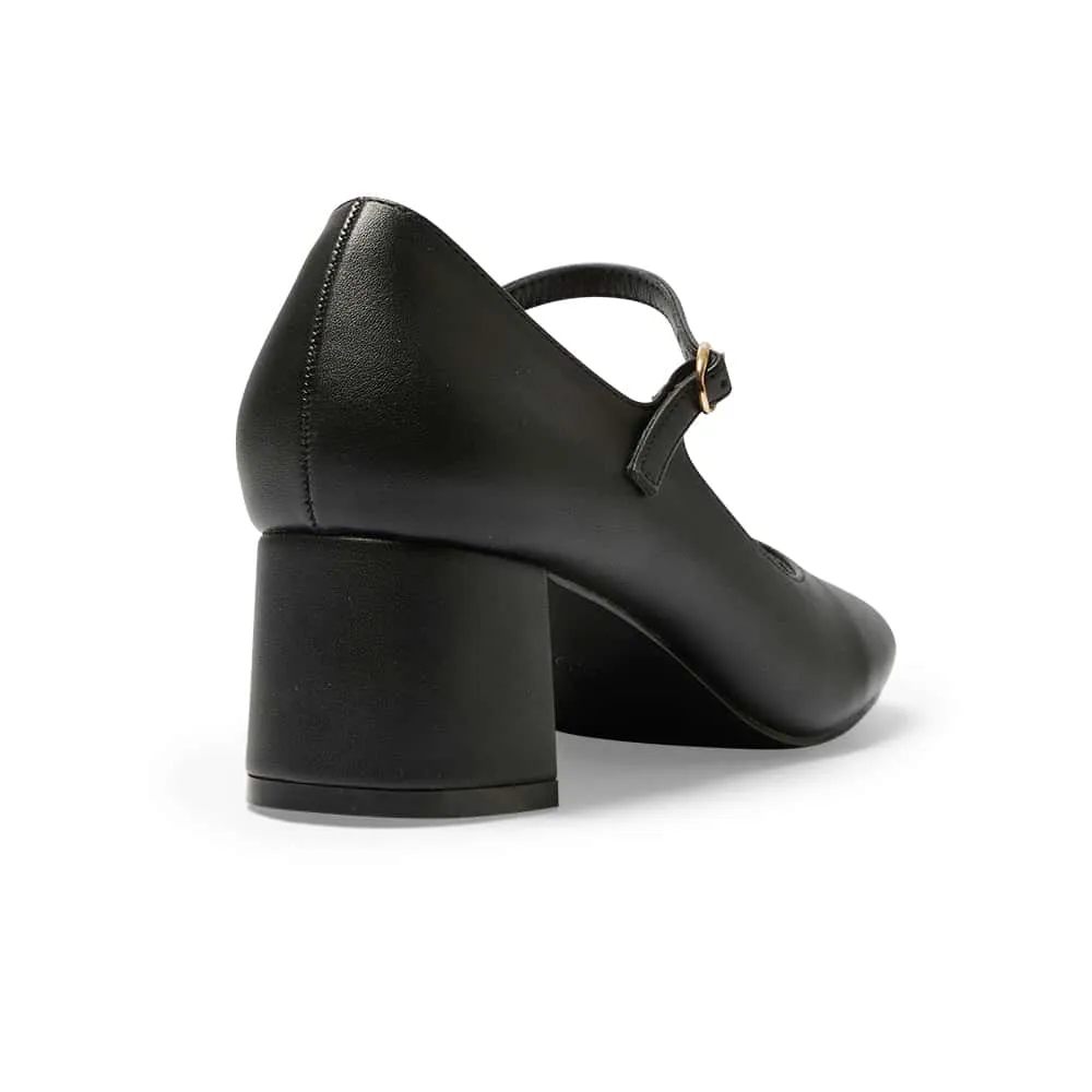 Nyla Heel in Black Smooth