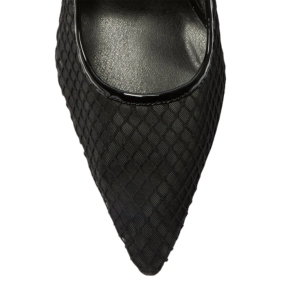 Perez Heel in Black Mesh
