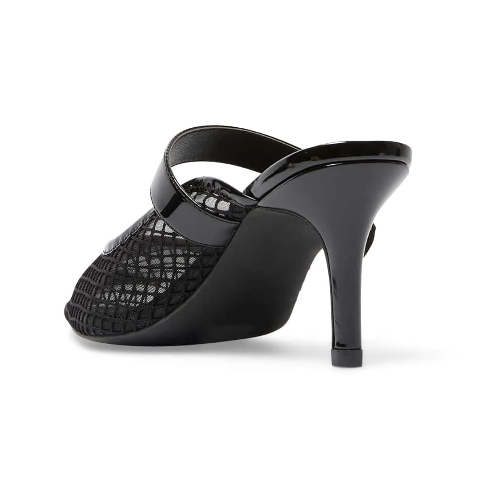 Perez Heel in Black Mesh