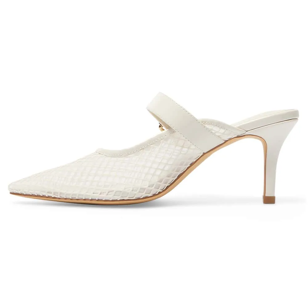 Perez Heel in Cream Mesh