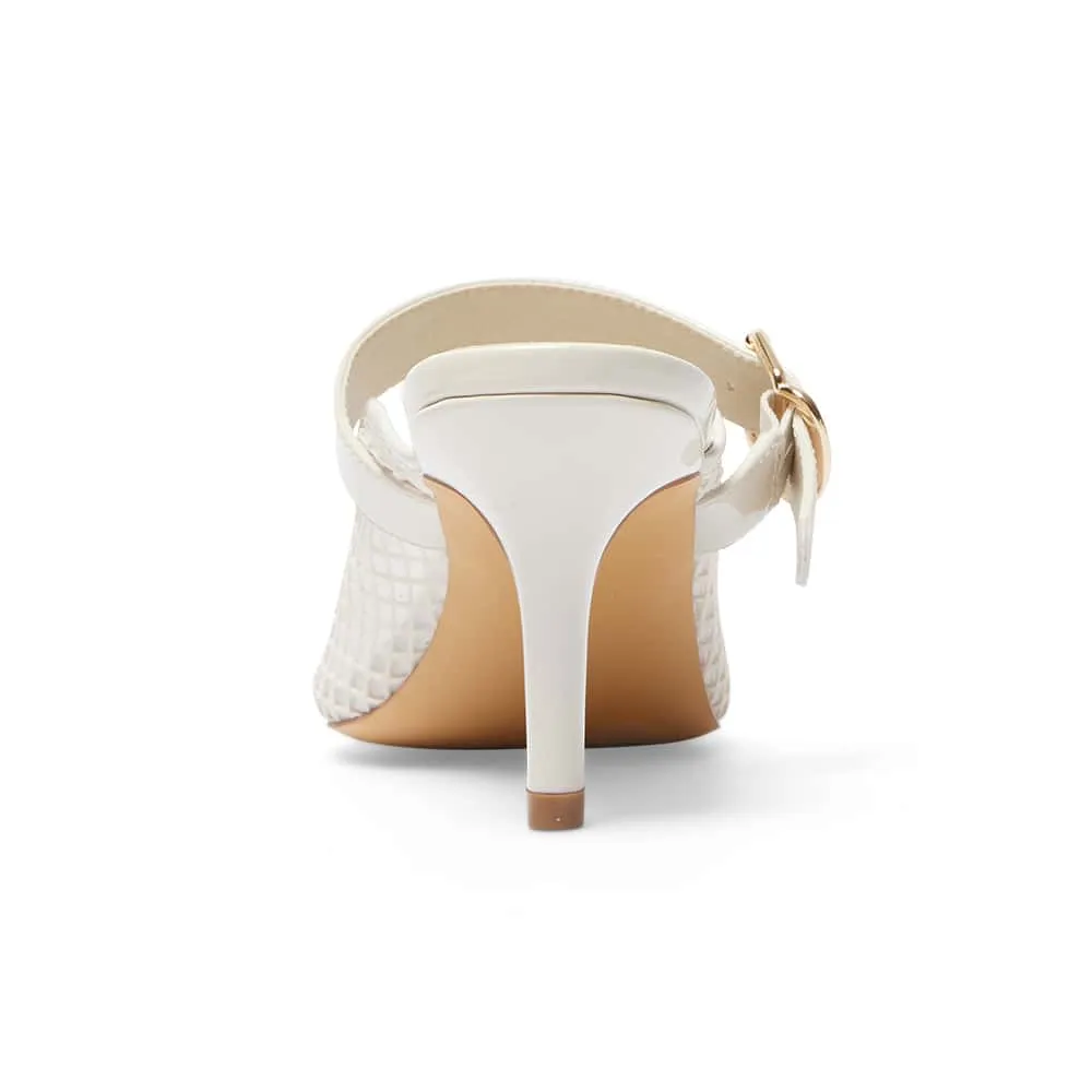 Perez Heel in Cream Mesh