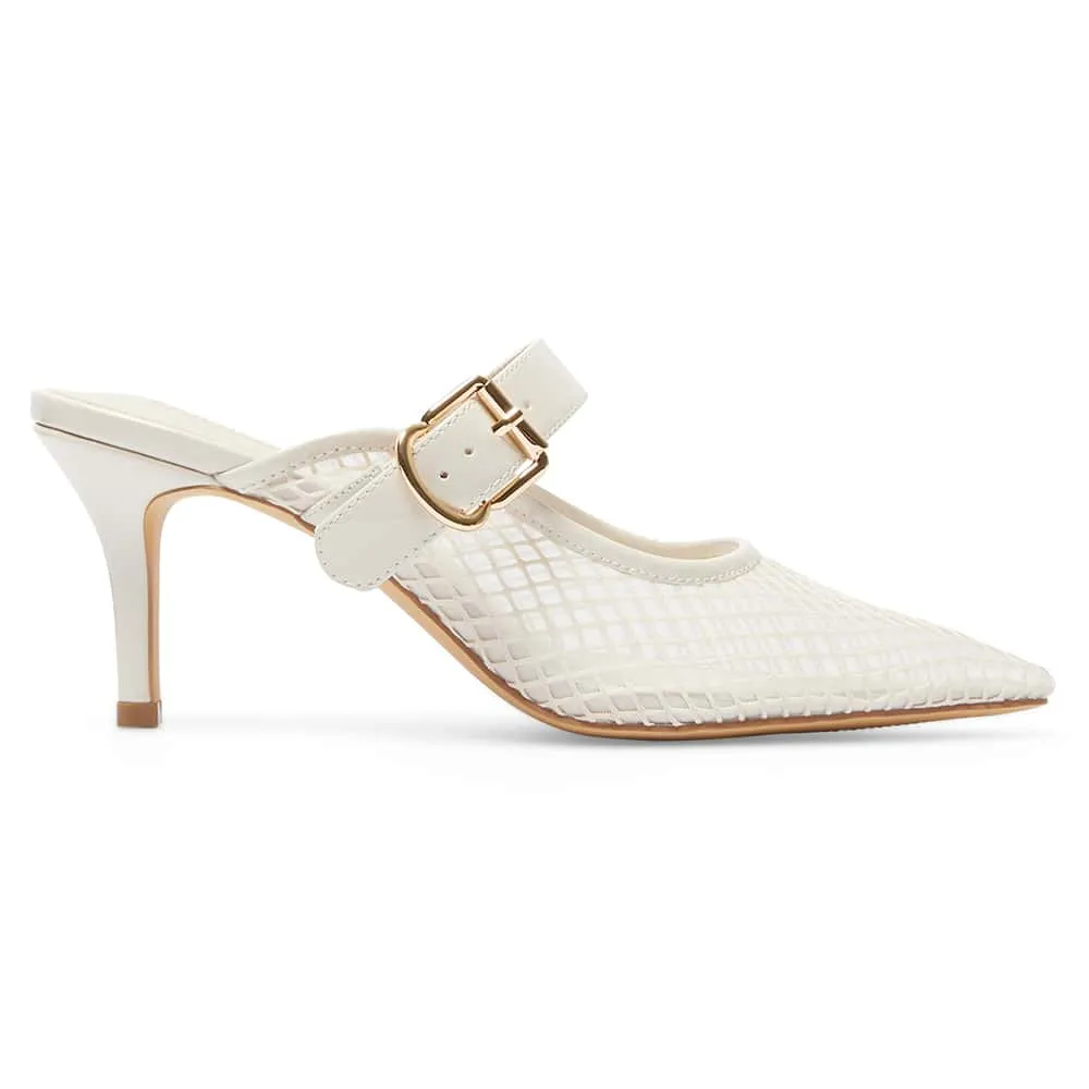 Perez Heel in Cream Mesh