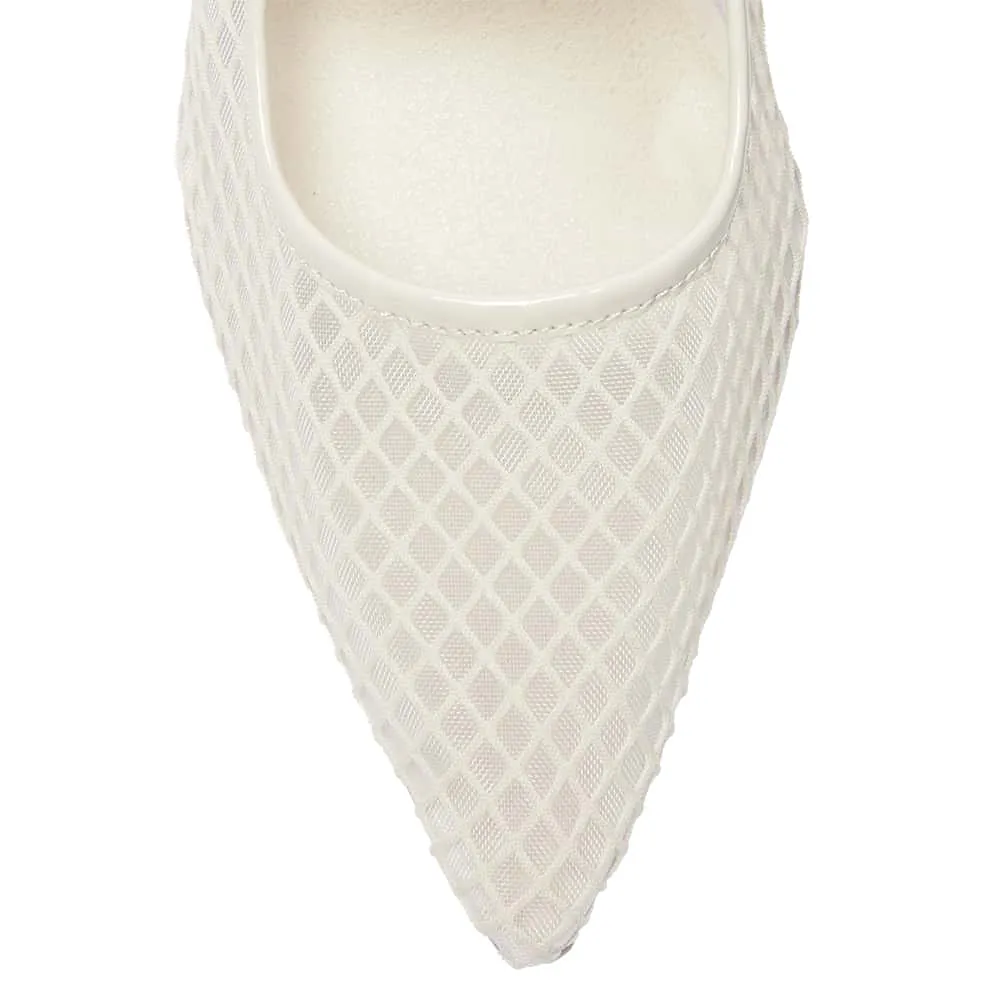 Perez Heel in Cream Mesh