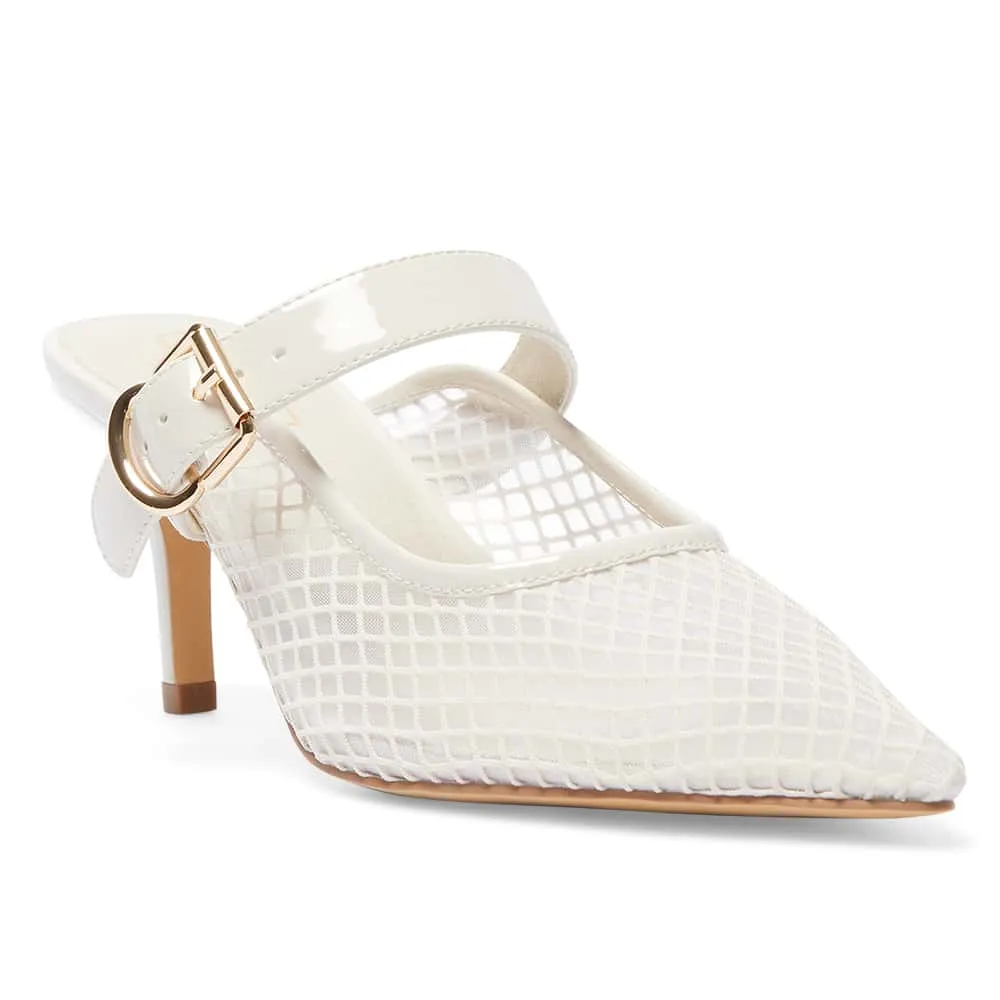 Perez Heel in Cream Mesh