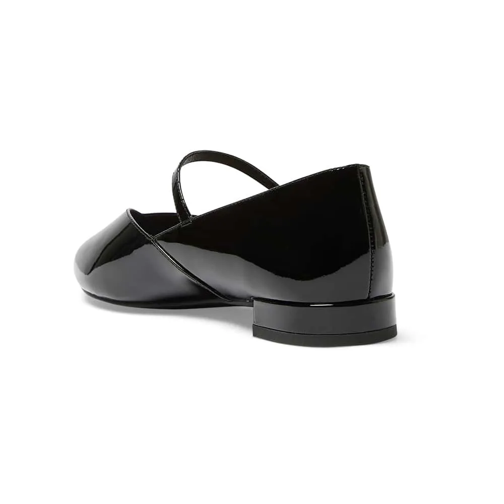 Reece Flat in Black Patent