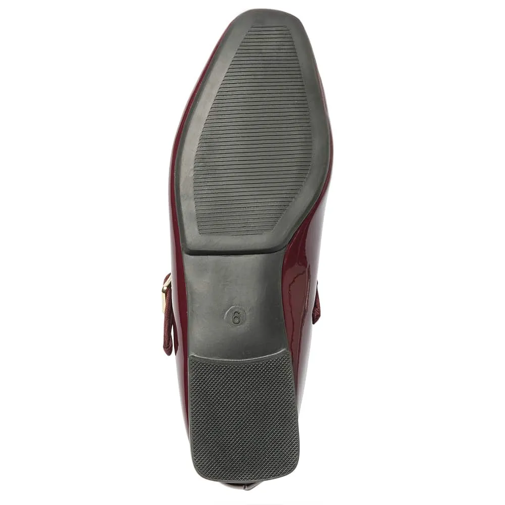 Romy Flat in Cherry Patent