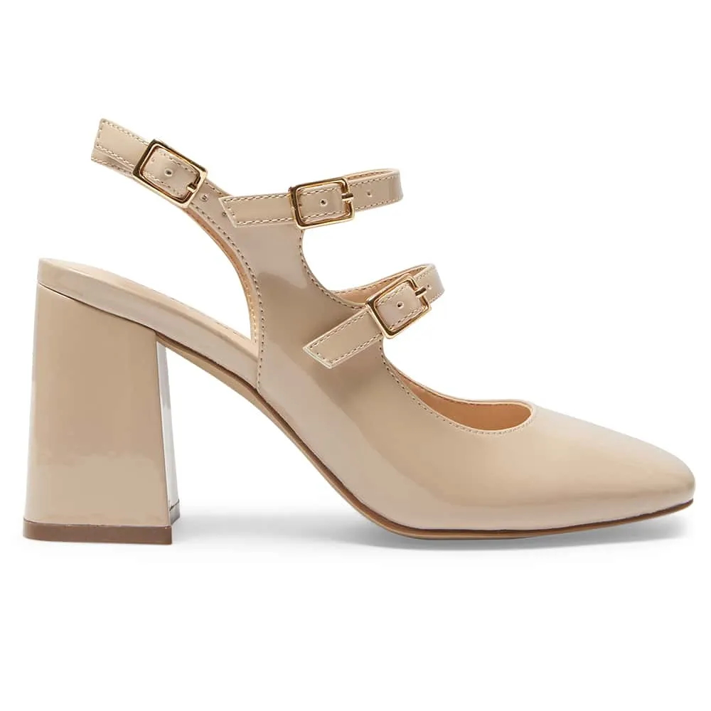 Roslyn Heel in Nude Patent