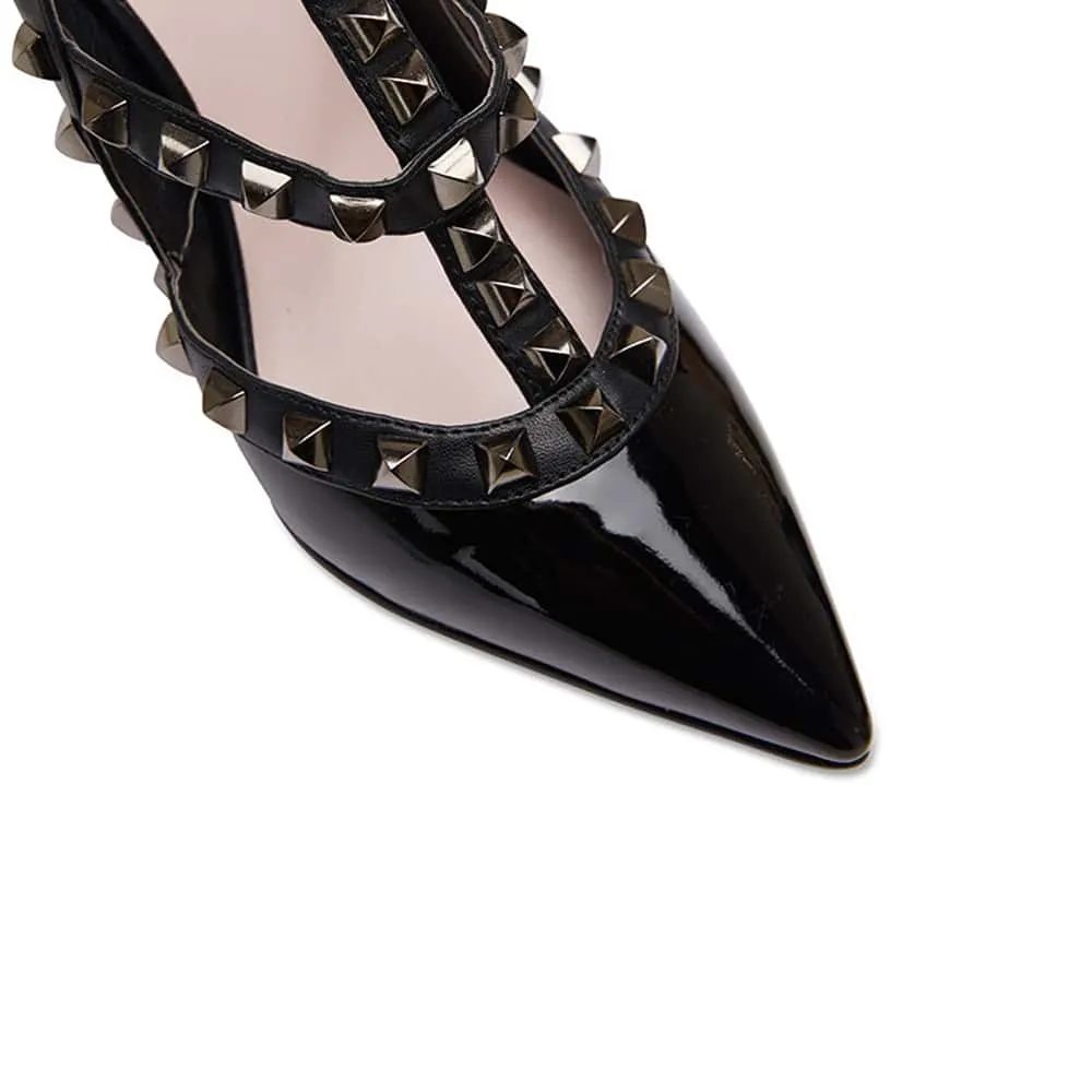 Sphinx Heel in Black Patent
