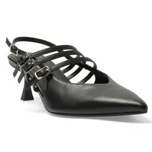 Stacey Heel in Black Smooth