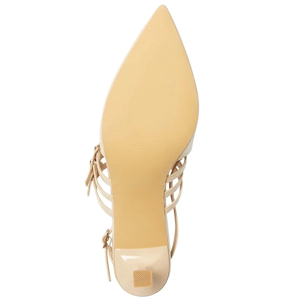Stacey Heel in Nude Patent
