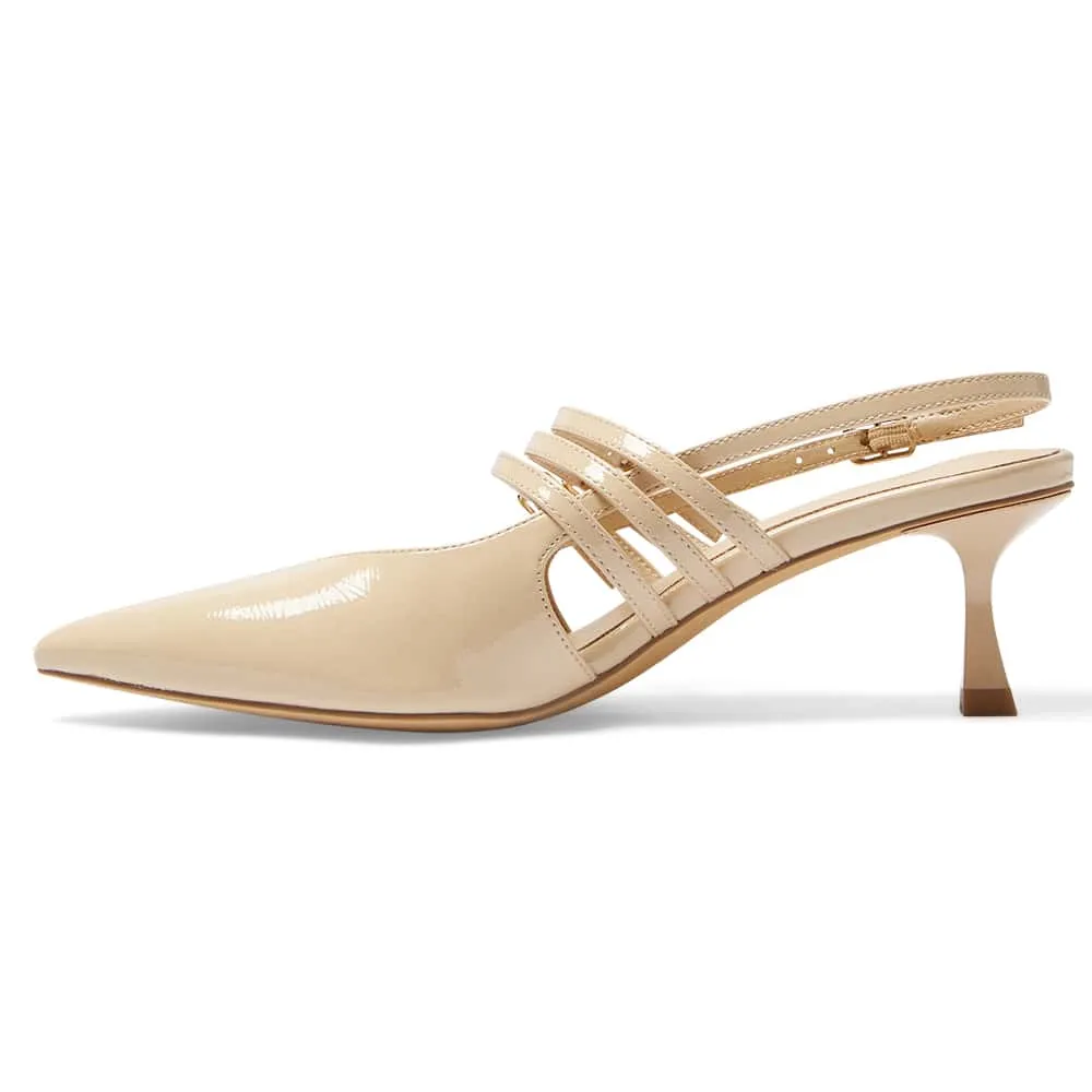 Stacey Heel in Nude Patent