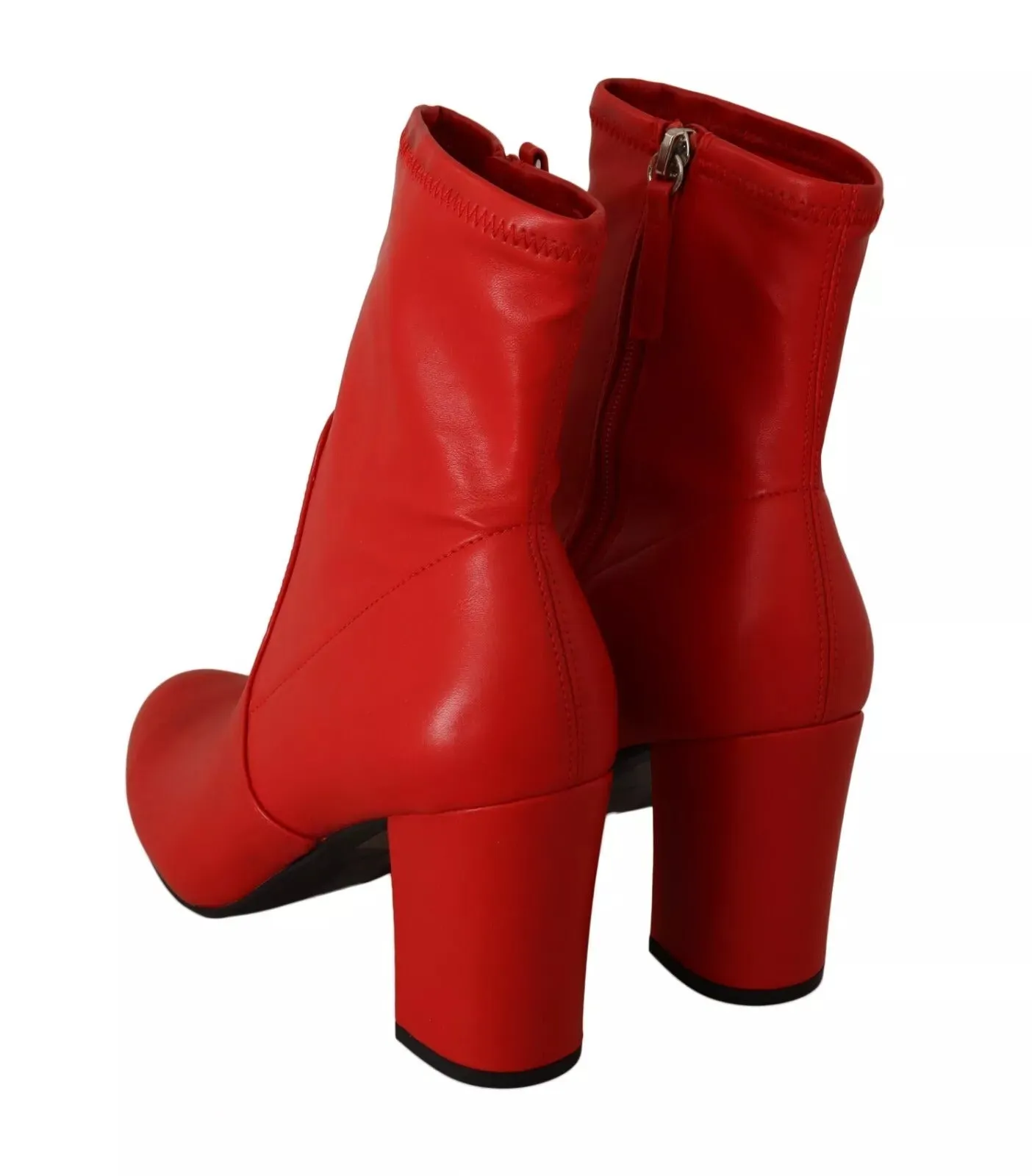 Steve Madden Leather Block Heels Ankle Boots Women's Shoes (Pre-Owned)