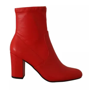 Steve Madden Leather Block Heels Ankle Boots Women's Shoes (Pre-Owned)