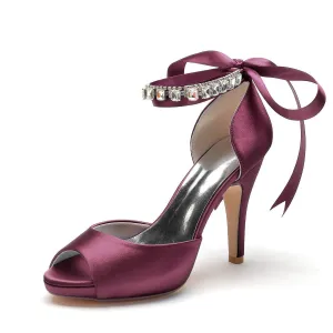 Stiletto Heel 10cm Silk-Like Shoes CK0353