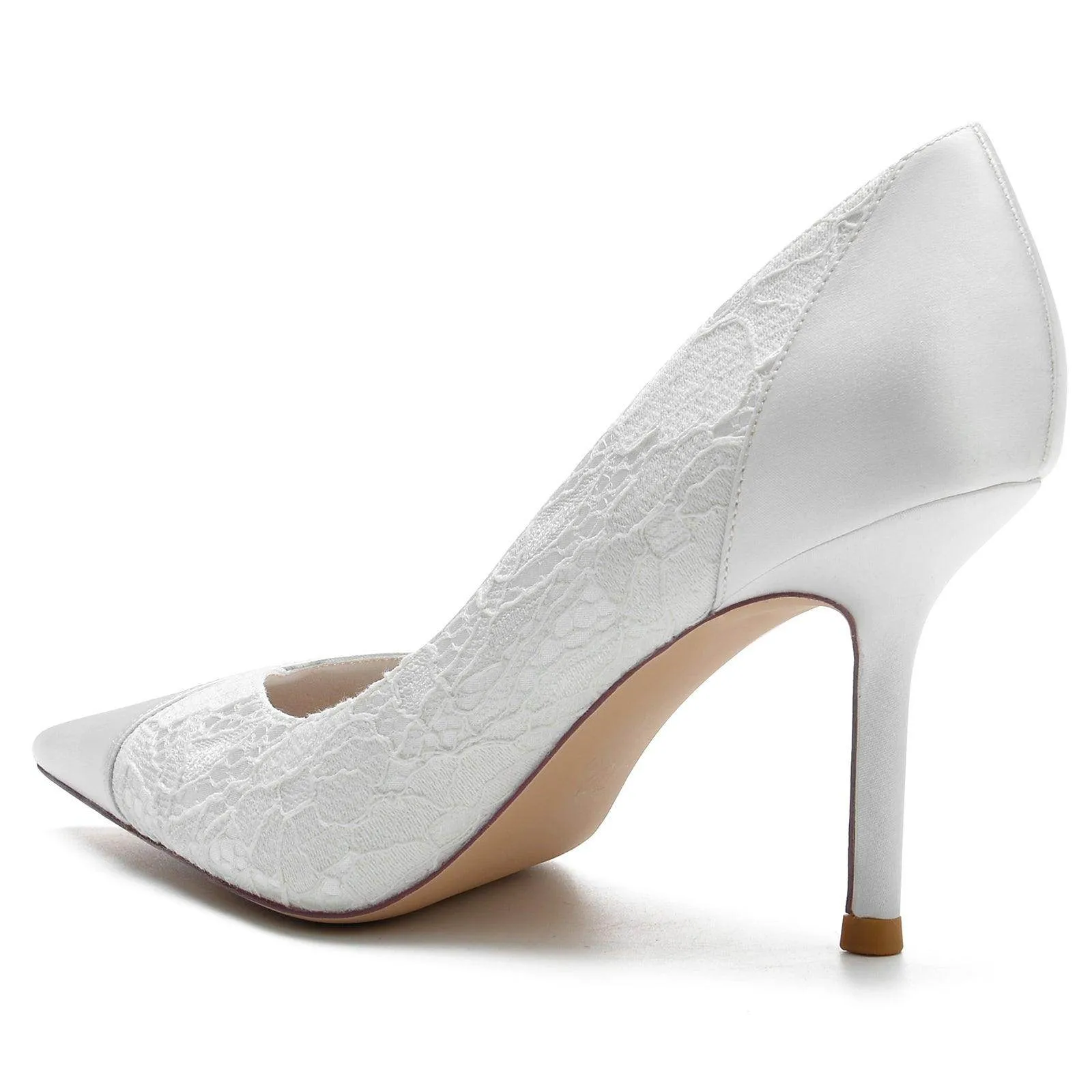Stiletto Heel 8.5cm Silk-Like Lace Shoes CK0144