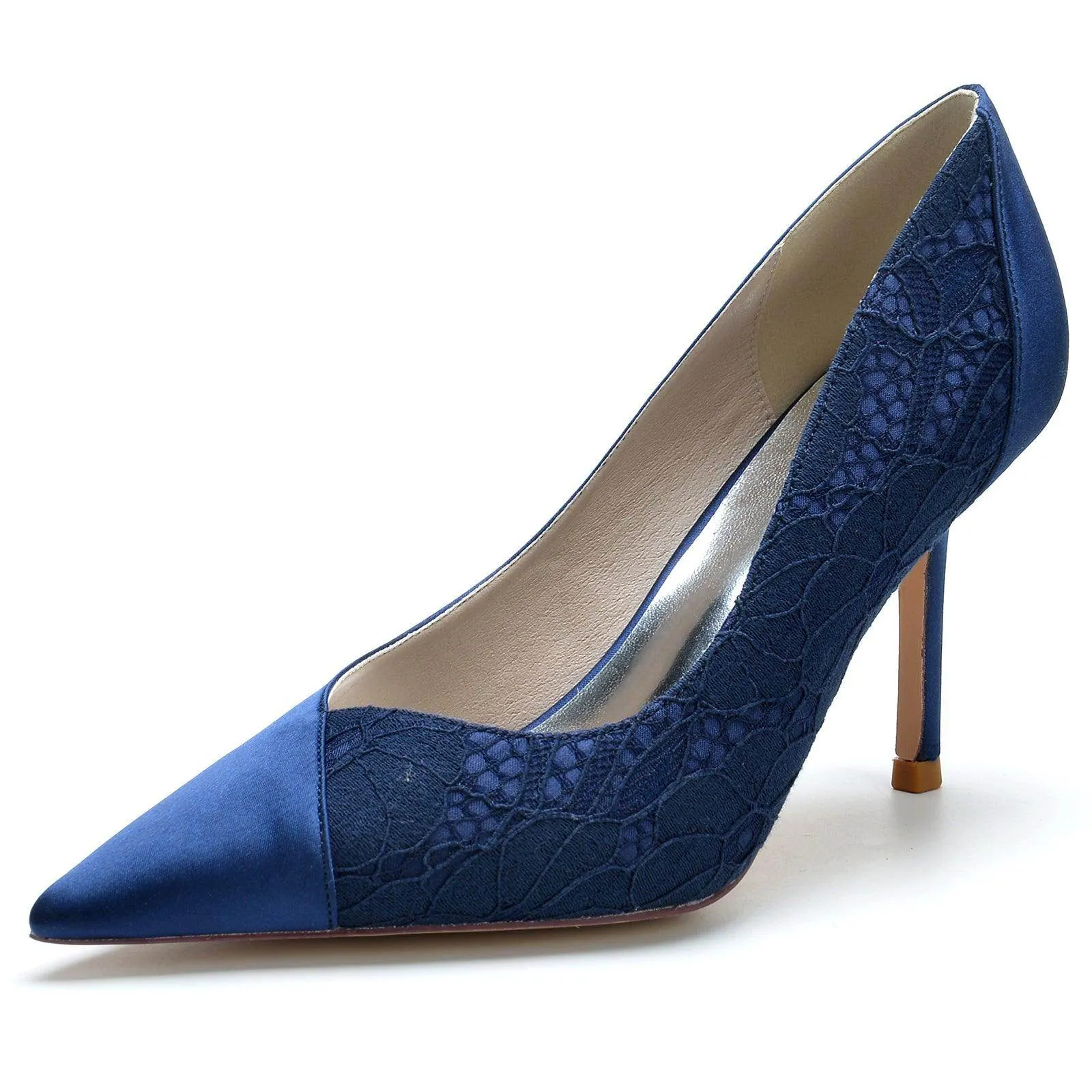 Stiletto Heel 8.5cm Silk-Like Lace Shoes CK0144
