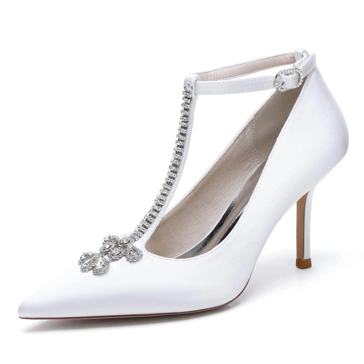 Stiletto Heel 8.5cm Silk-Like Shoes CK0155