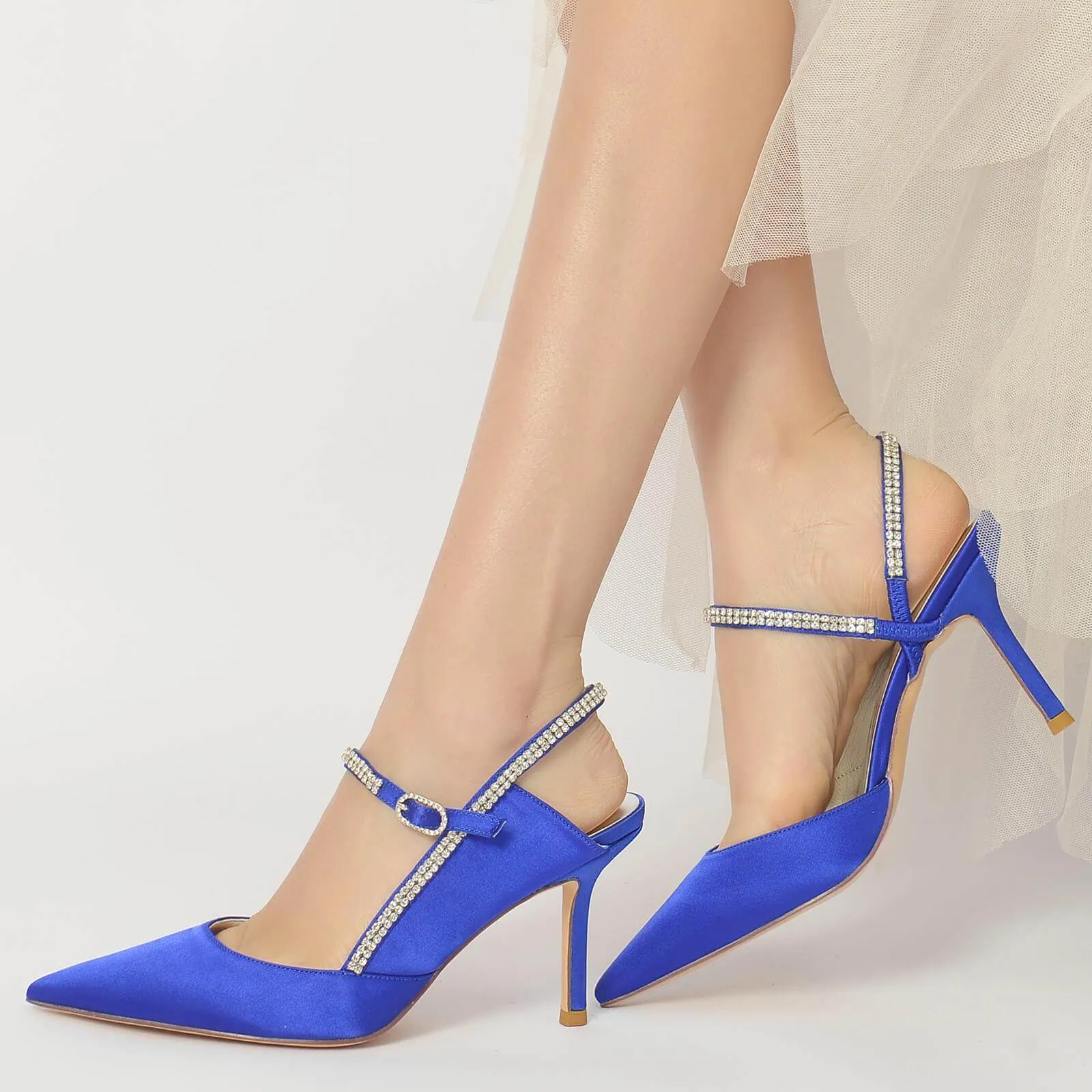 Stiletto Heel 8.5cm Silk-Like Shoes CK0161