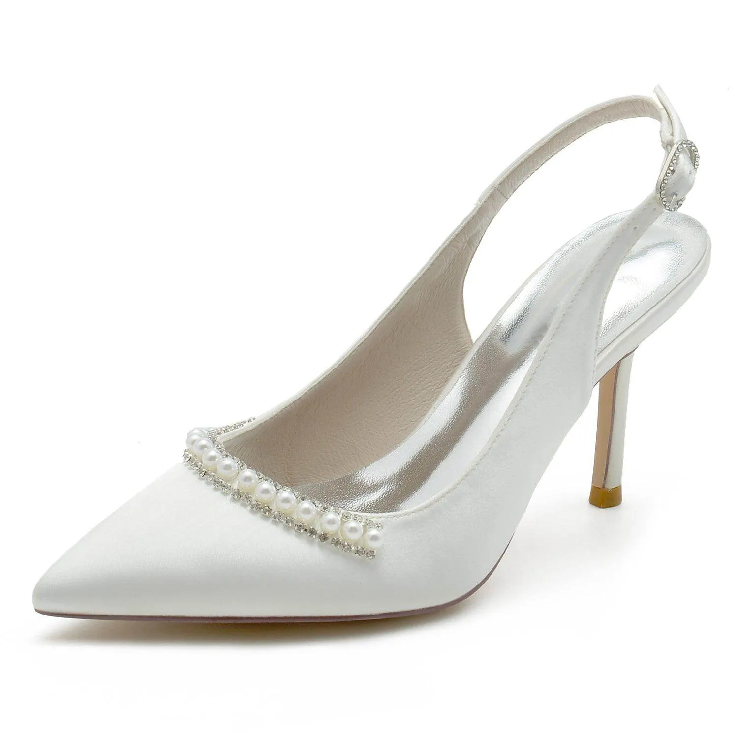 Stiletto Heel 9.5cm Silk-Like Shoes CK0172