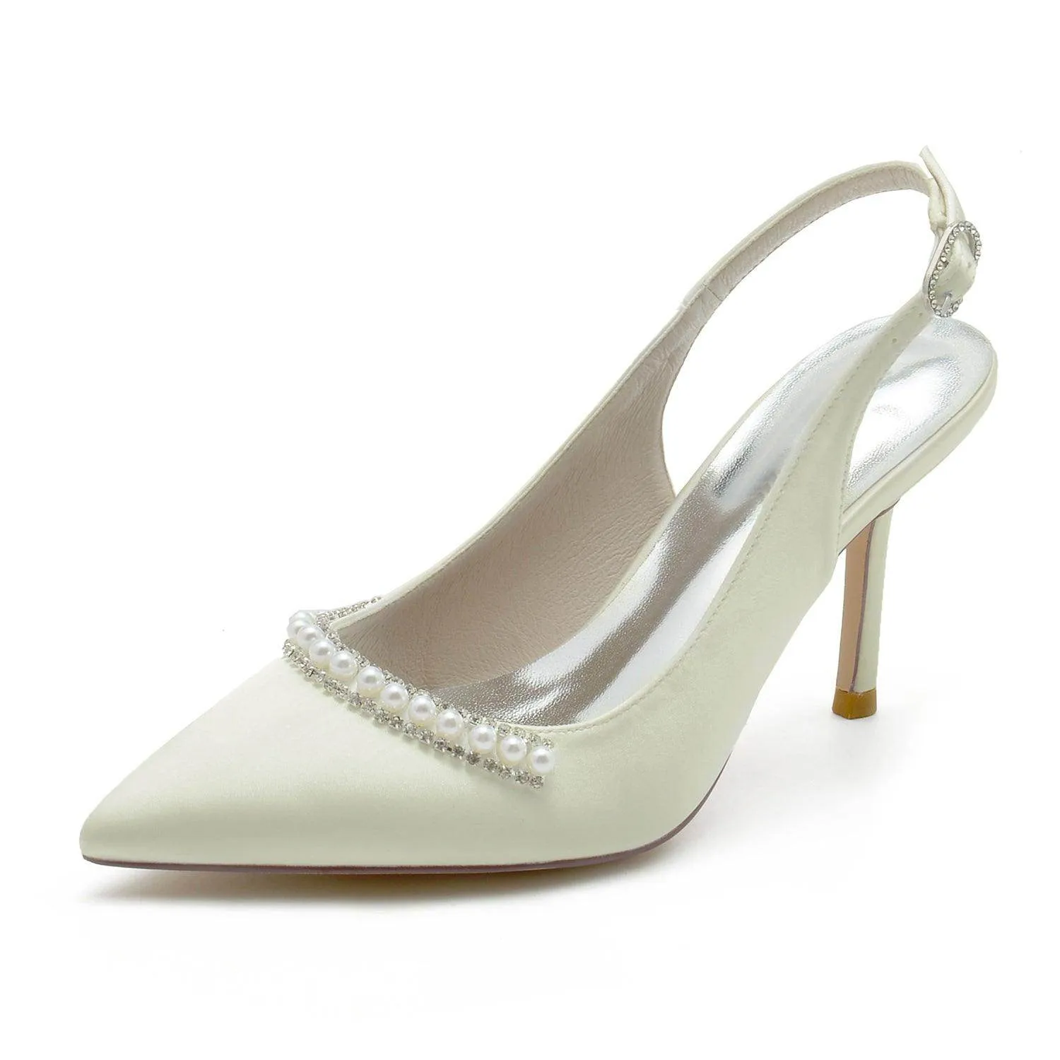 Stiletto Heel 9.5cm Silk-Like Shoes CK0172