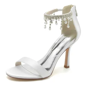 Stiletto Heel 9.5cm Silk-Like Shoes CK0334