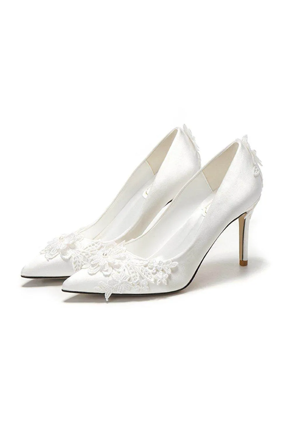 Stiletto Heel 9cm Satin Heels Bridal Shoes CK0113