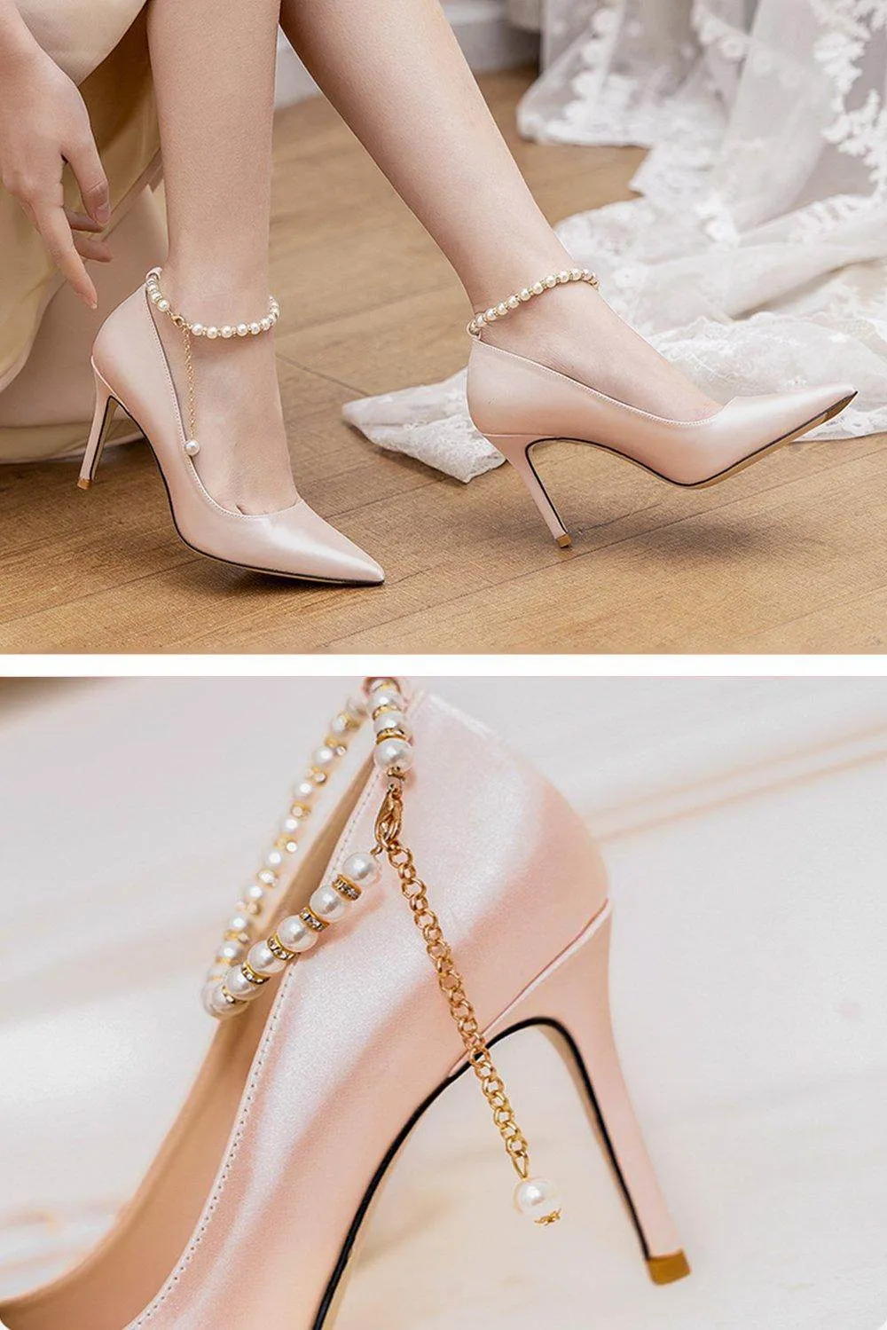 Stiletto Heel 9cm Satin Heels Bridal Shoes CK0114