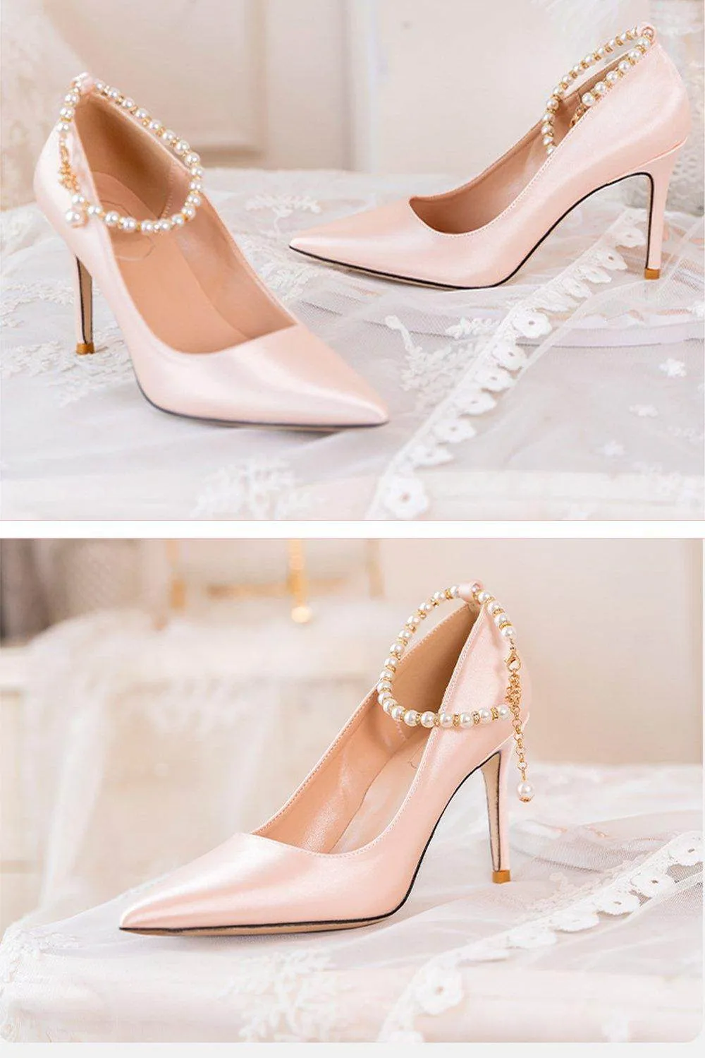Stiletto Heel 9cm Satin Heels Bridal Shoes CK0114