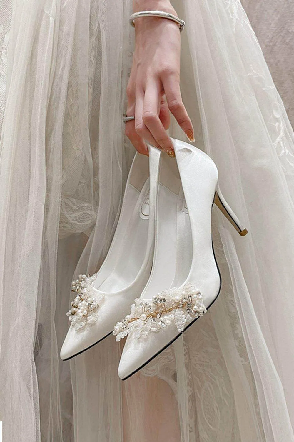 Stiletto Heel 9cm Satin Heels Bridal Shoes CK0124